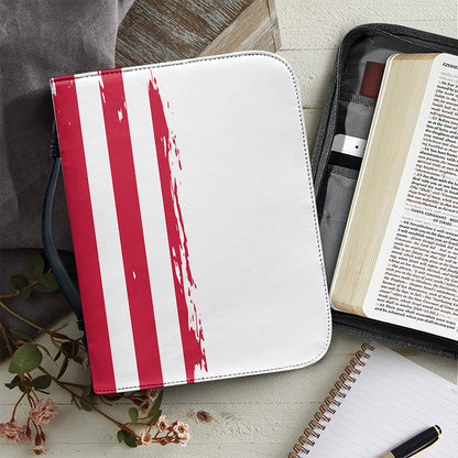Grunge Flag Of USA Print Leather Bible Cover