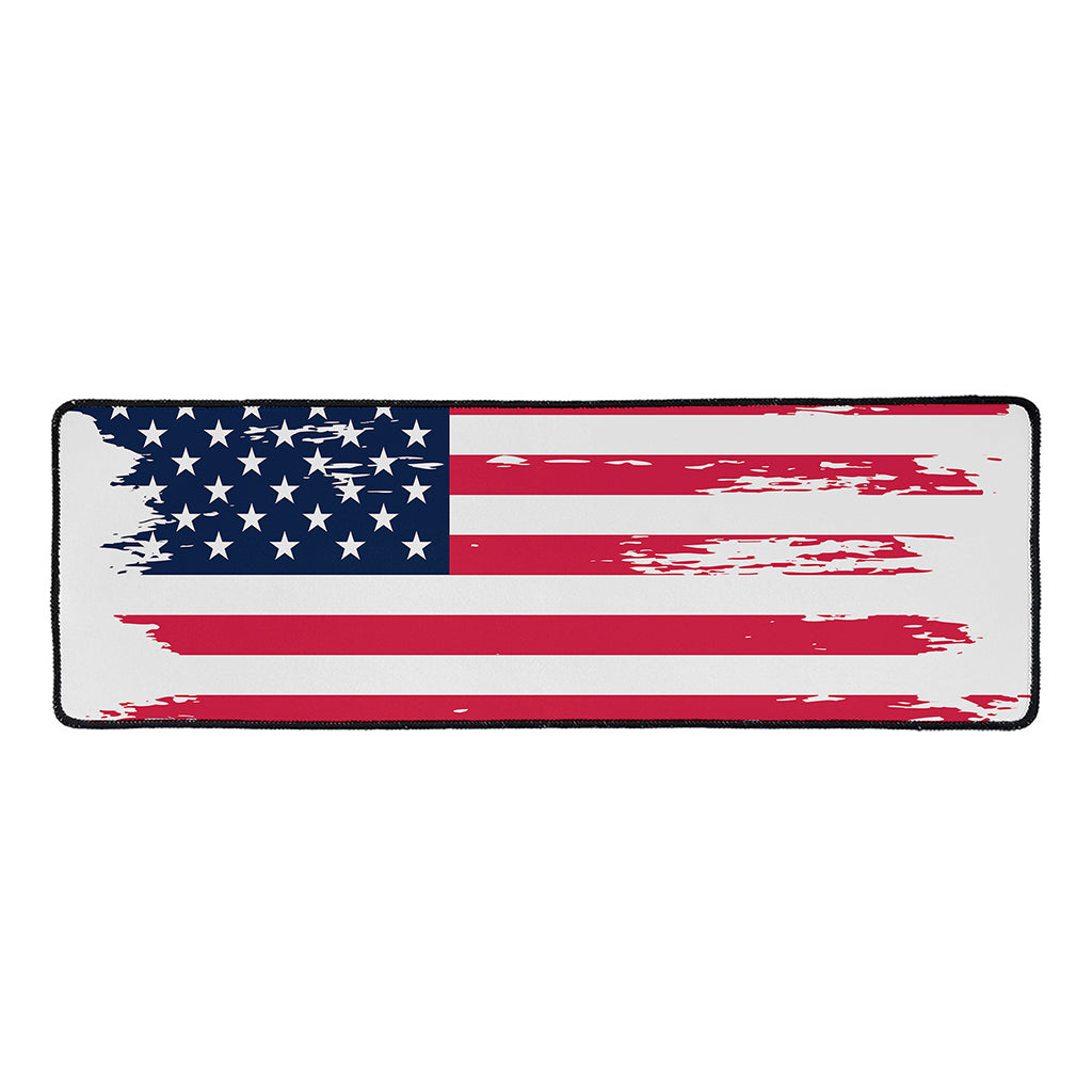 Grunge Flag Of USA Print Long Kitchen Mat