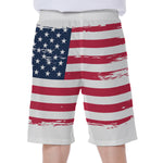 Grunge Flag Of USA Print Men's Beach Shorts