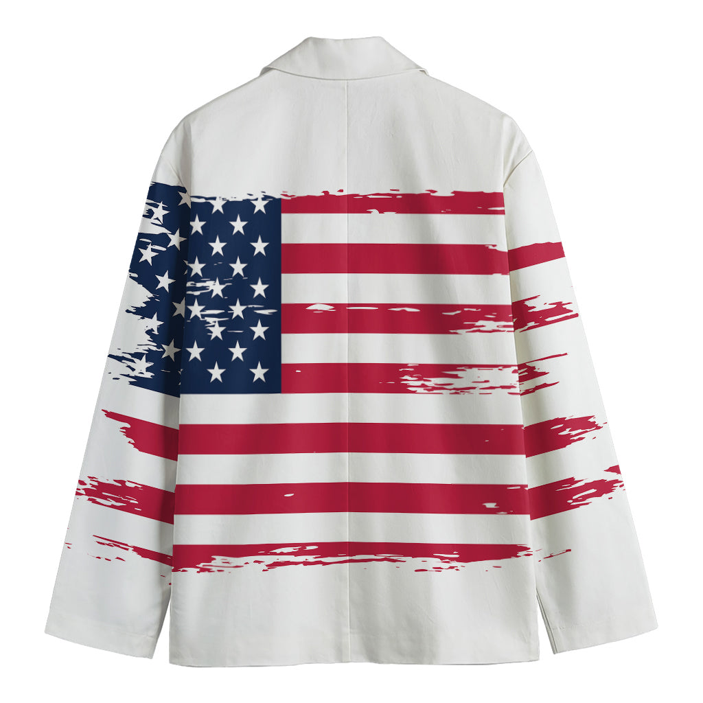 Grunge Flag Of USA Print Men's Blazer