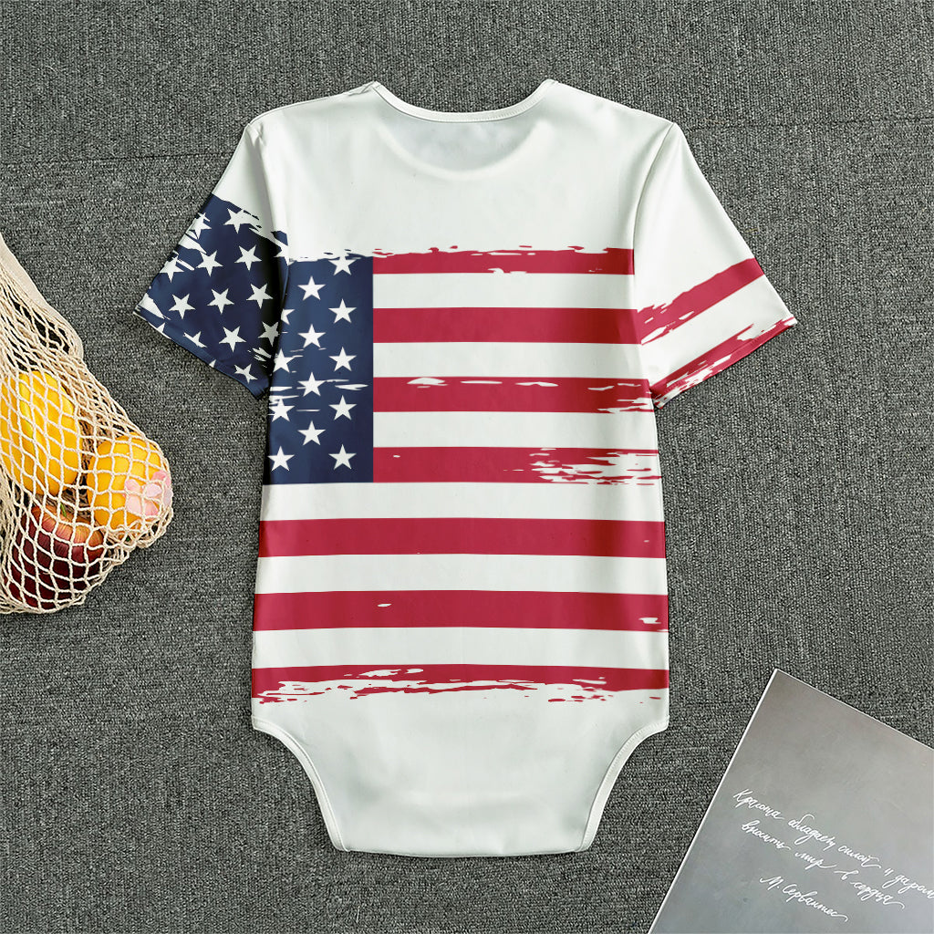 Grunge Flag Of USA Print Men's Bodysuit