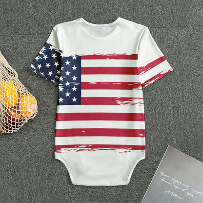 Grunge Flag Of USA Print Men's Bodysuit