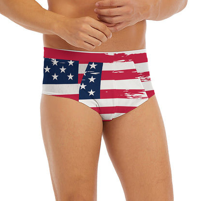Grunge Flag Of USA Print Men's Briefs