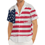 Grunge Flag Of USA Print Men's Deep V-Neck Shirt