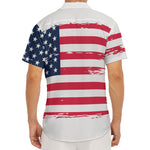 Grunge Flag Of USA Print Men's Deep V-Neck Shirt