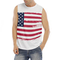 Grunge Flag Of USA Print Men's Fitness Tank Top