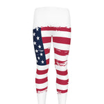Grunge Flag Of USA Print Men's leggings