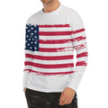Grunge Flag Of USA Print Men's Long Sleeve Rash Guard