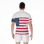Grunge Flag Of USA Print Men's Rompers