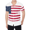 Grunge Flag Of USA Print Men's Shirt