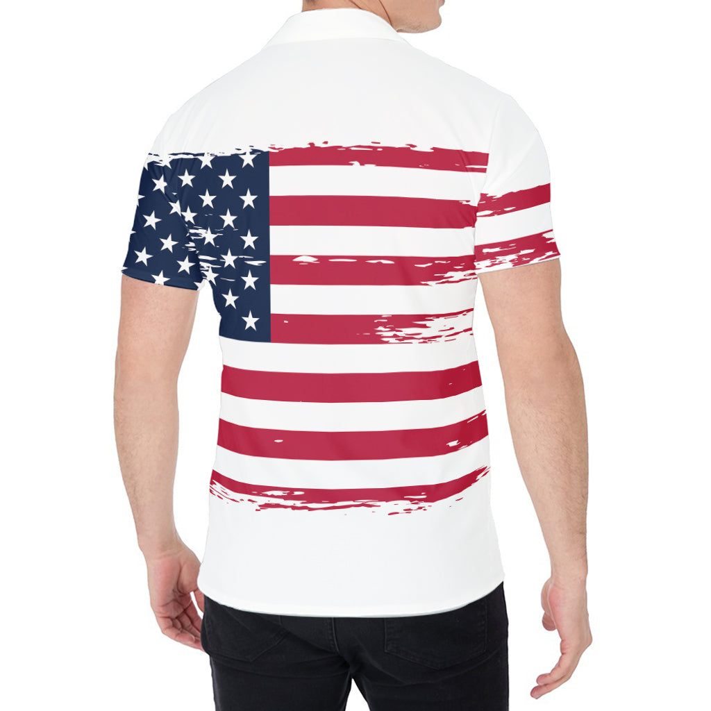 Grunge Flag Of USA Print Men's Shirt