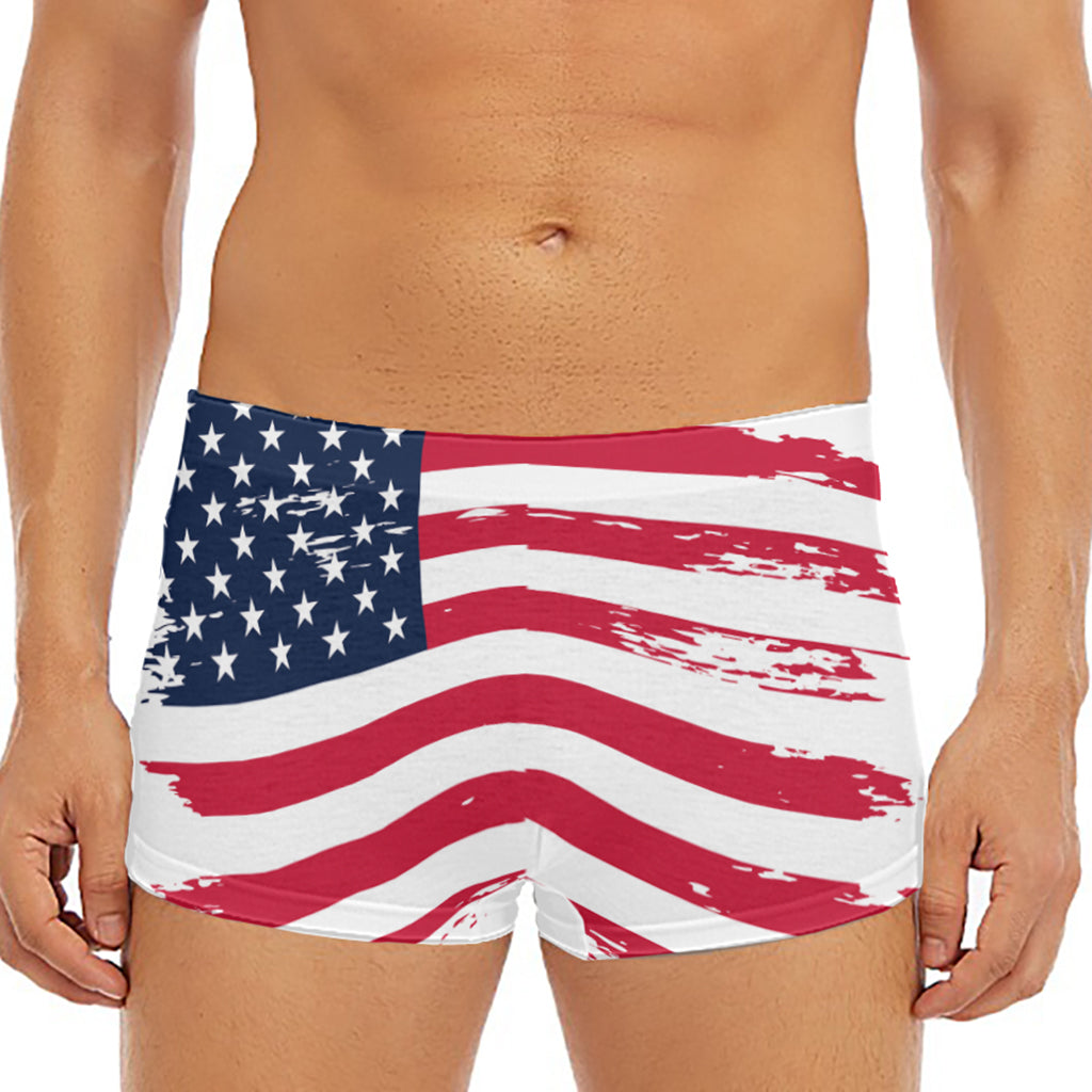 Grunge Flag Of USA Print Men's Short Boxer Briefs