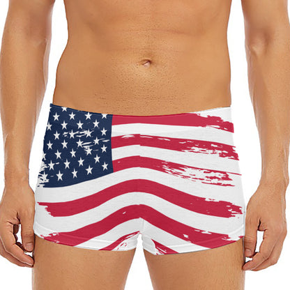 Grunge Flag Of USA Print Men's Short Boxer Briefs