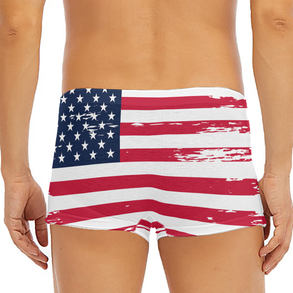 Grunge Flag Of USA Print Men's Short Boxer Briefs