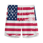 Grunge Flag Of USA Print Men's Sports Shorts