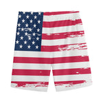 Grunge Flag Of USA Print Men's Sports Shorts