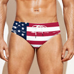 Grunge Flag Of USA Print Men's Swim Briefs