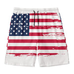 Grunge Flag Of USA Print Men's Swim Trunks