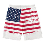 Grunge Flag Of USA Print Men's Swim Trunks