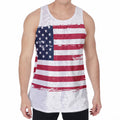 Grunge Flag Of USA Print Men's Velvet Tank Top