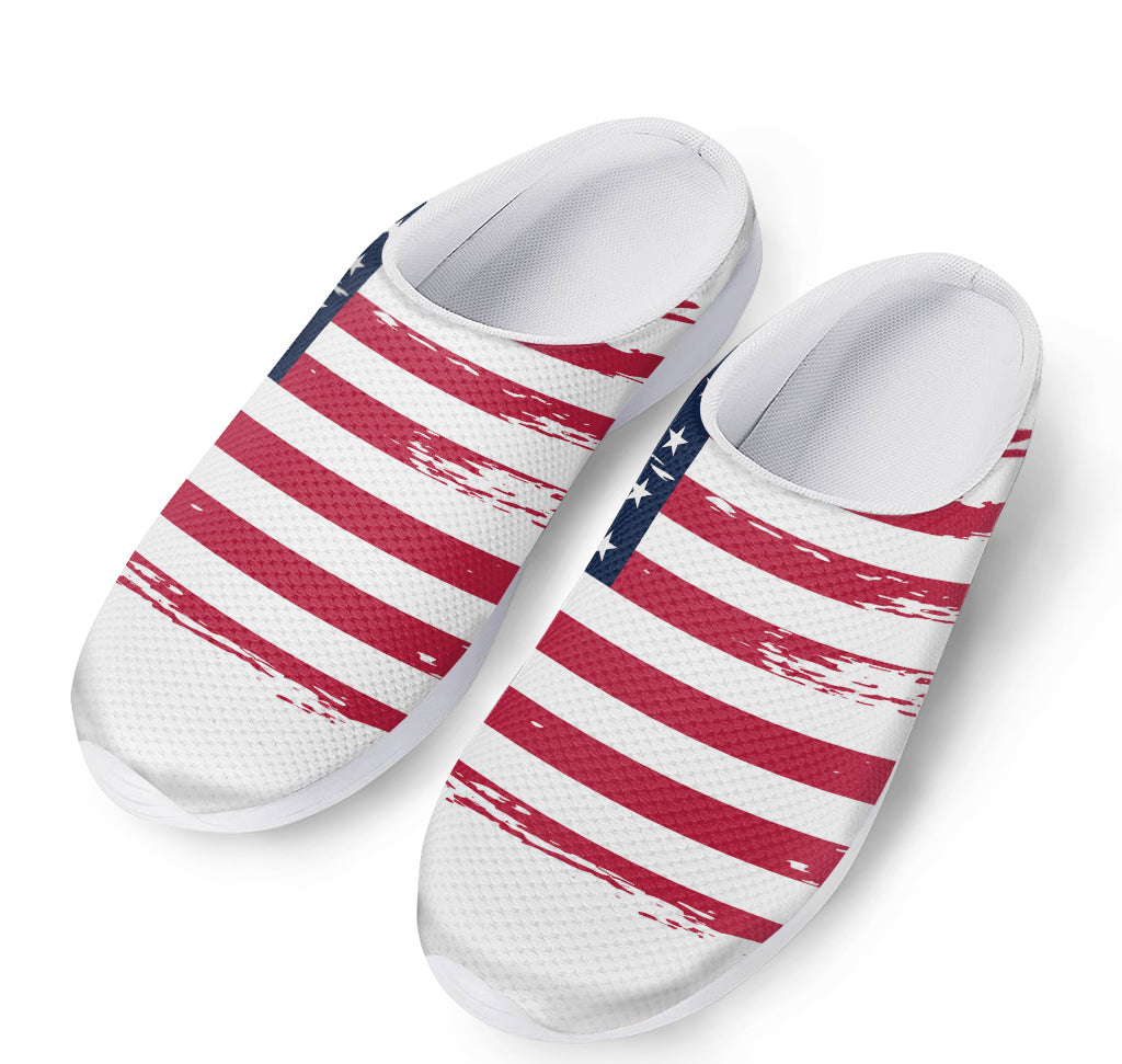 Grunge Flag Of USA Print Mesh Casual Shoes