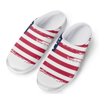 Grunge Flag Of USA Print Mesh Casual Shoes