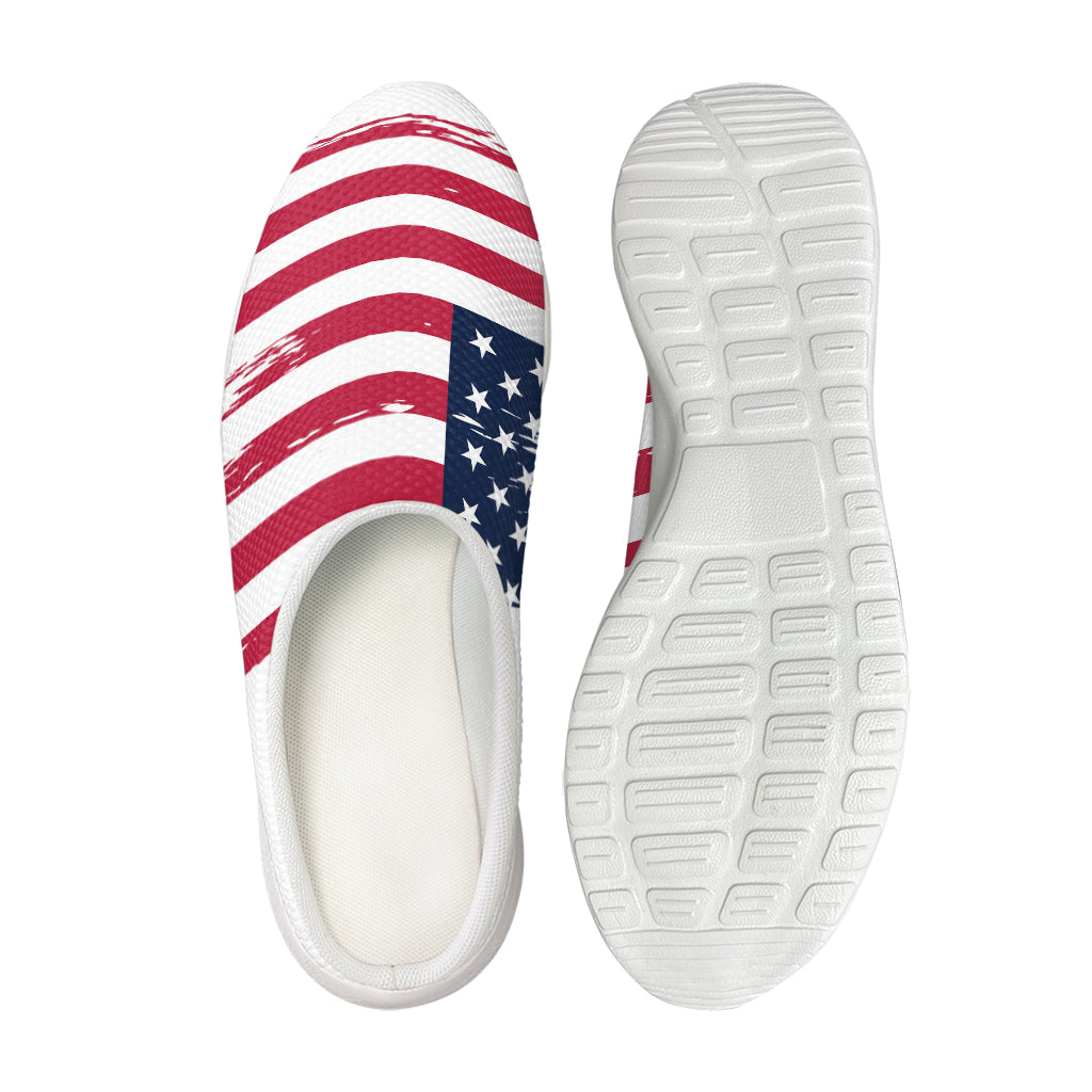 Grunge Flag Of USA Print Mesh Casual Shoes