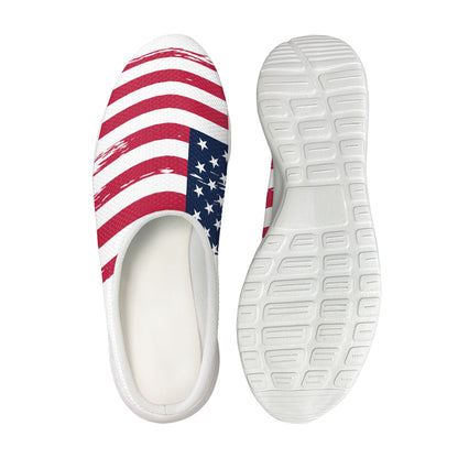 Grunge Flag Of USA Print Mesh Casual Shoes