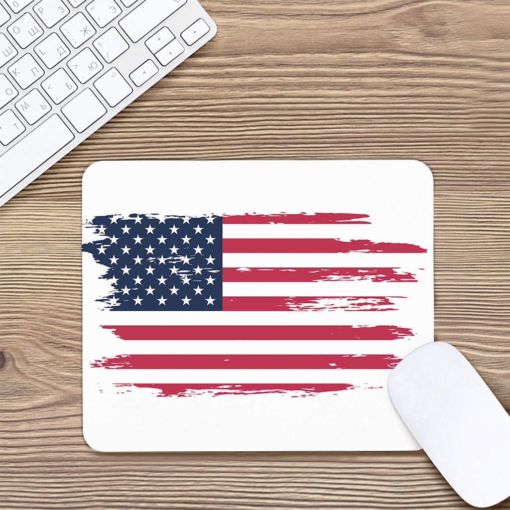 Grunge Flag Of USA Print Mouse Pad