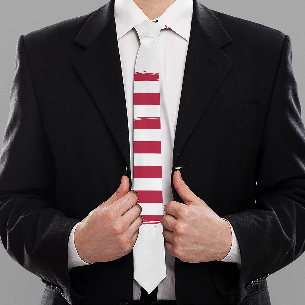 Grunge Flag Of USA Print Necktie