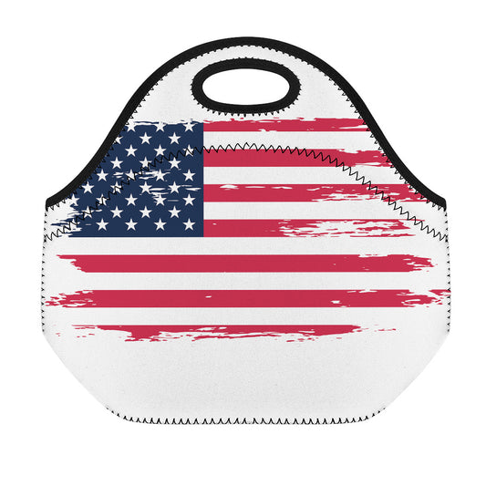 Grunge Flag Of USA Print Neoprene Lunch Bag