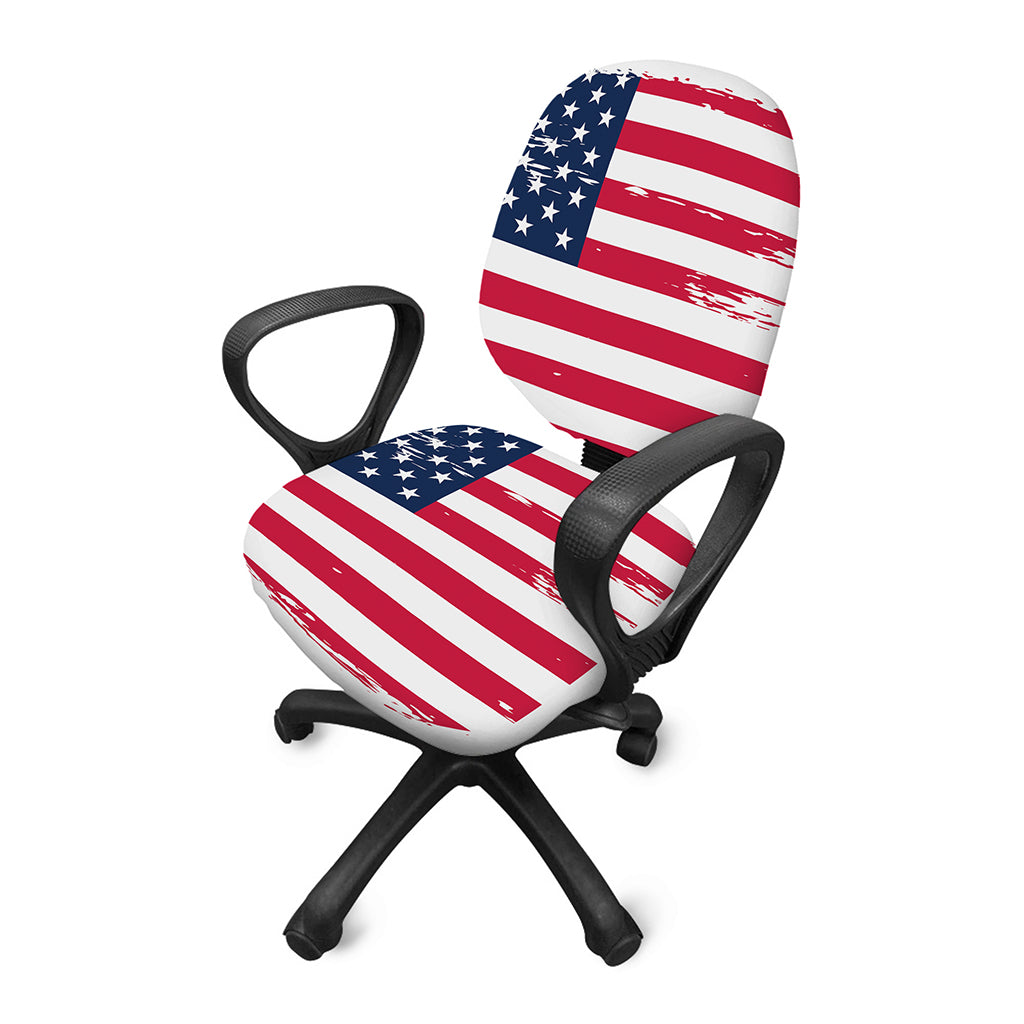 Grunge Flag Of USA Print Office Chair Cover