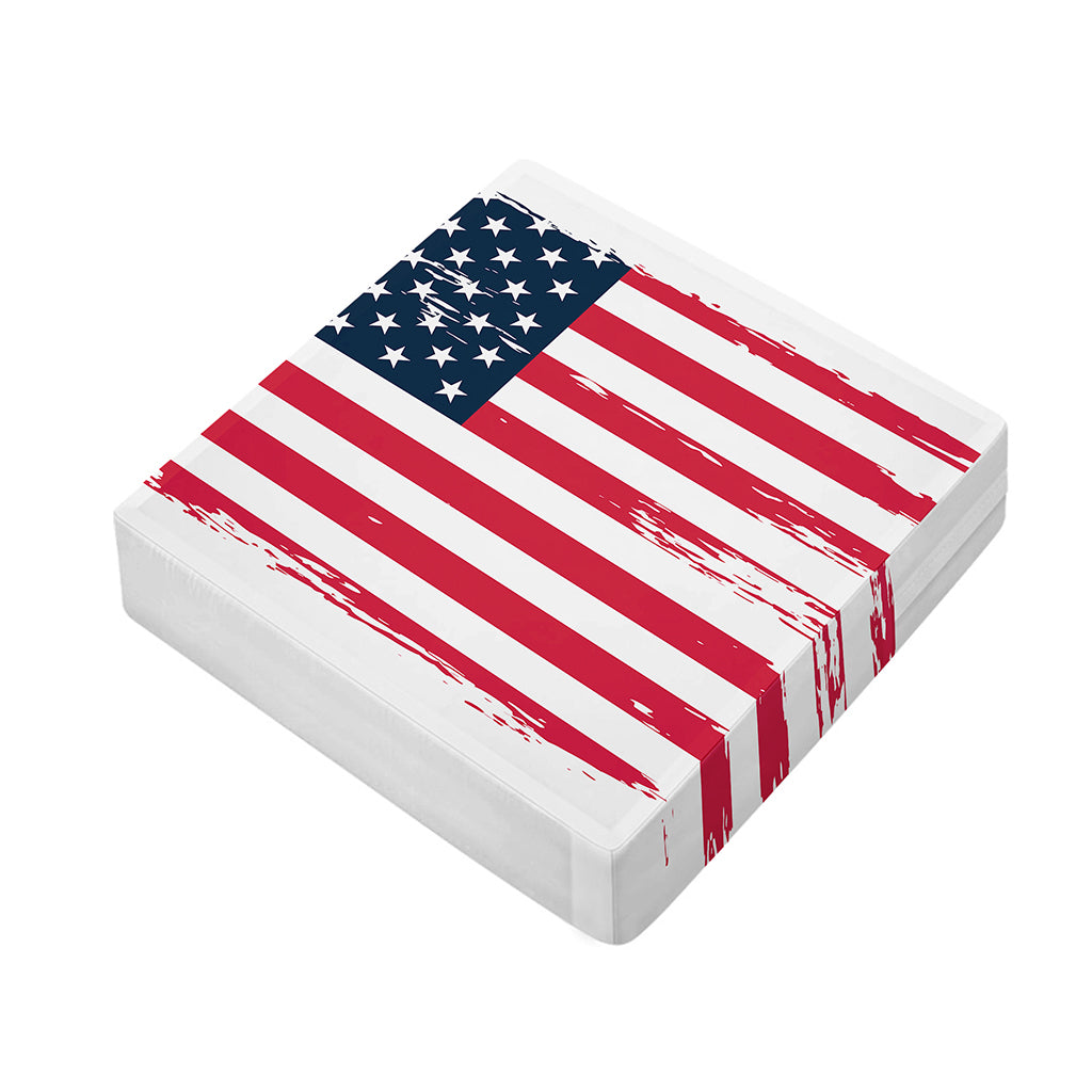 Grunge Flag Of USA Print Outdoor Seat Cushion Cover
