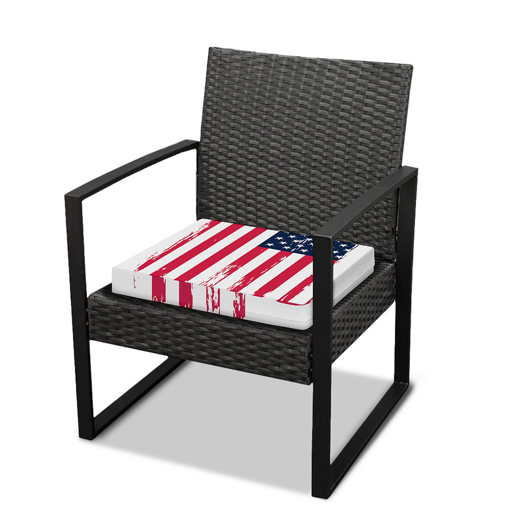 Grunge Flag Of USA Print Outdoor Seat Cushion Cover