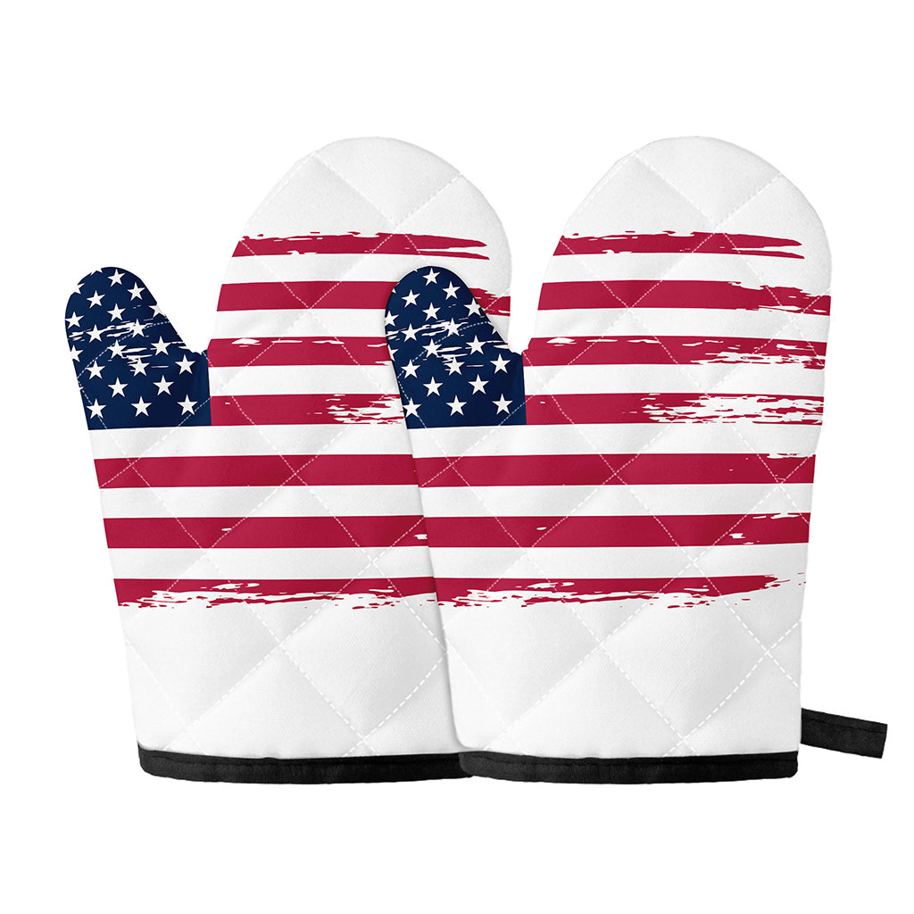 Grunge Flag Of USA Print Oven Mitts