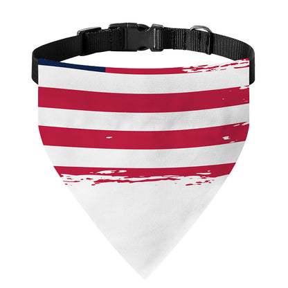 Grunge Flag Of USA Print Over The Collar Dog Bandana