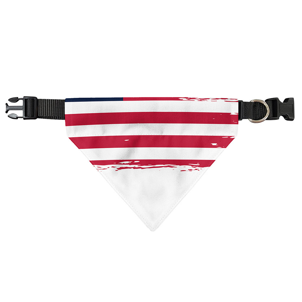 Grunge Flag Of USA Print Over The Collar Dog Bandana
