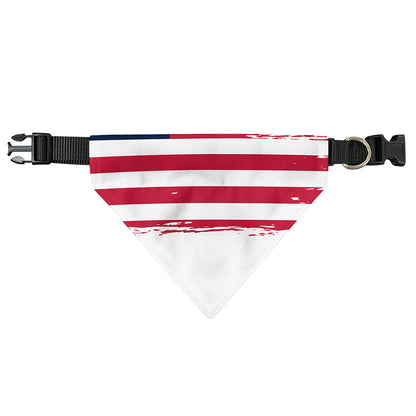 Grunge Flag Of USA Print Over The Collar Dog Bandana