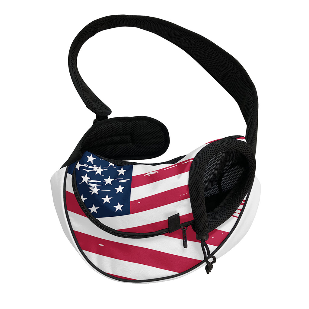 Grunge Flag Of USA Print Pet Sling Carrier