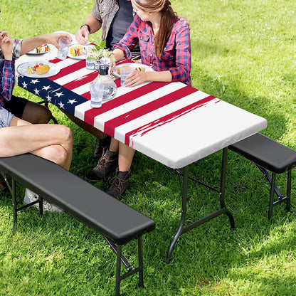 Grunge Flag Of USA Print Picnic Table Cover