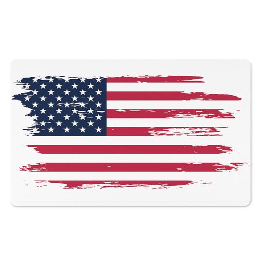 Grunge Flag Of USA Print Polyester Doormat