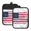 Grunge Flag Of USA Print Pot Holders With Pocket