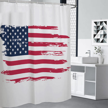 Grunge Flag Of USA Print Premium Shower Curtain