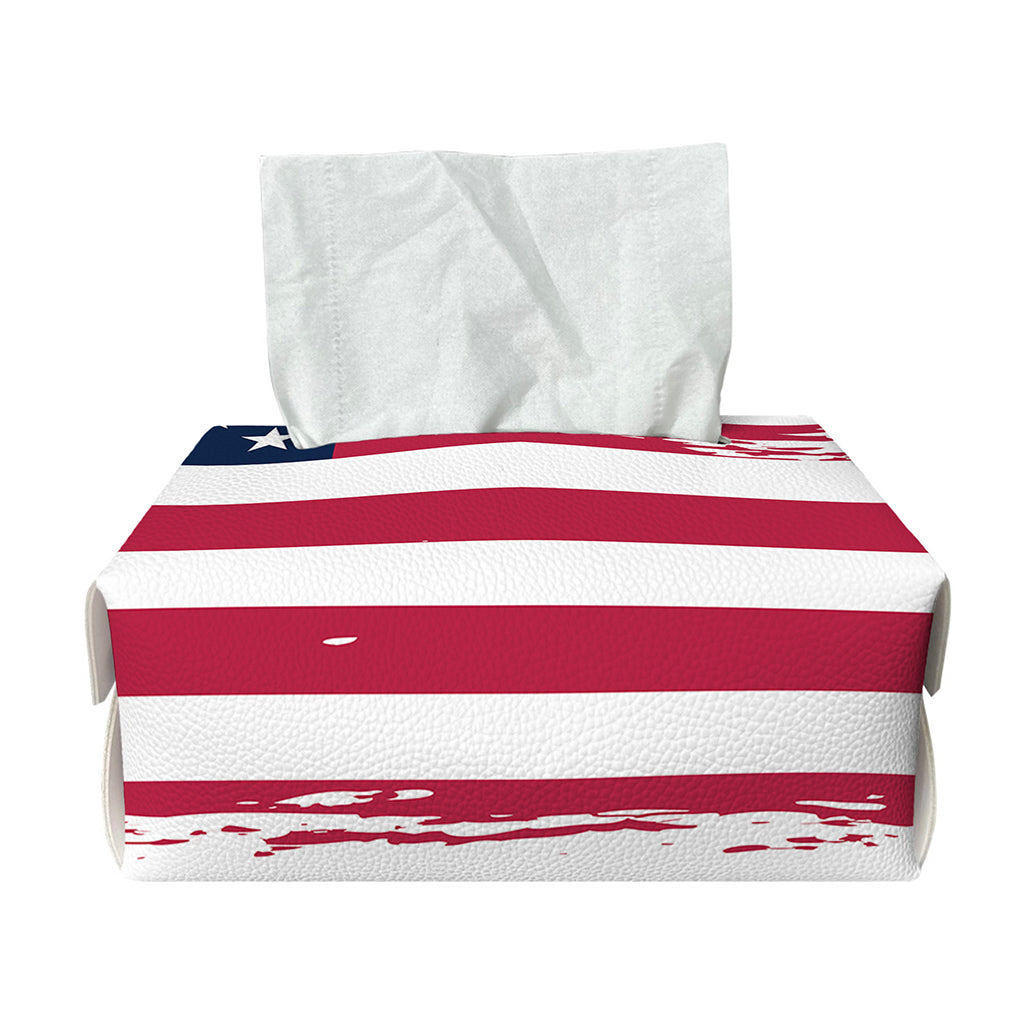 Grunge Flag Of USA Print Rectangle Tissue Box Cover