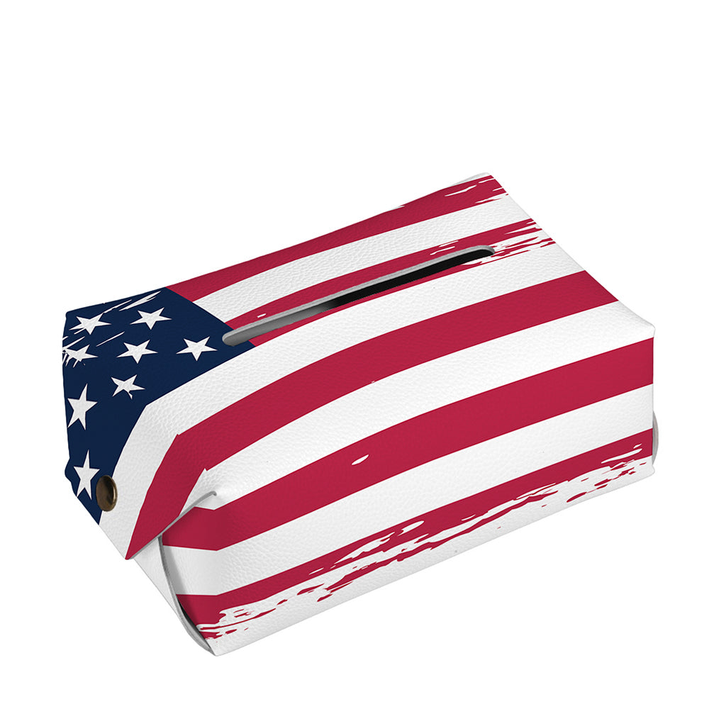 Grunge Flag Of USA Print Rectangle Tissue Box Cover