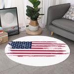 Grunge Flag Of USA Print Round Rug