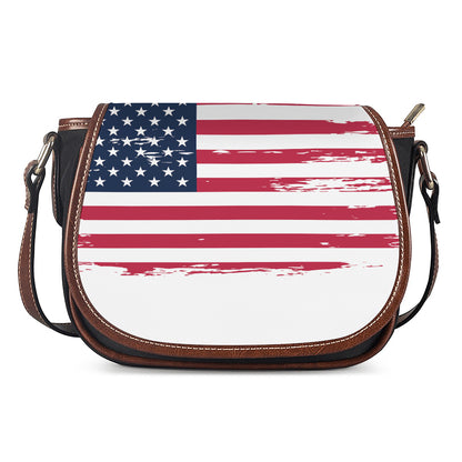 Grunge Flag Of USA Print Saddle Bag