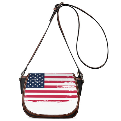 Grunge Flag Of USA Print Saddle Bag