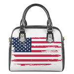 Grunge Flag Of USA Print Shoulder Handbag