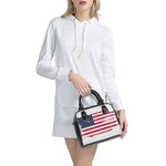 Grunge Flag Of USA Print Shoulder Handbag